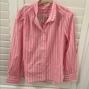 Pink and White Striped Shirt